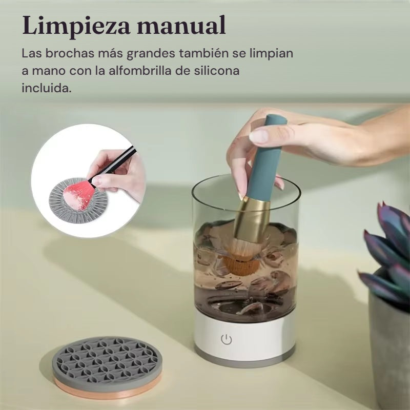 Limpiador eléctrico de brochas · Limpias y secas en segundos
